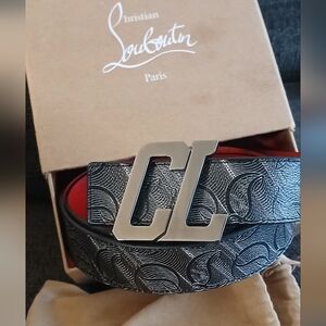 Authentic Christian Louboutin Happy RUI CL Logo Belt size 115/45